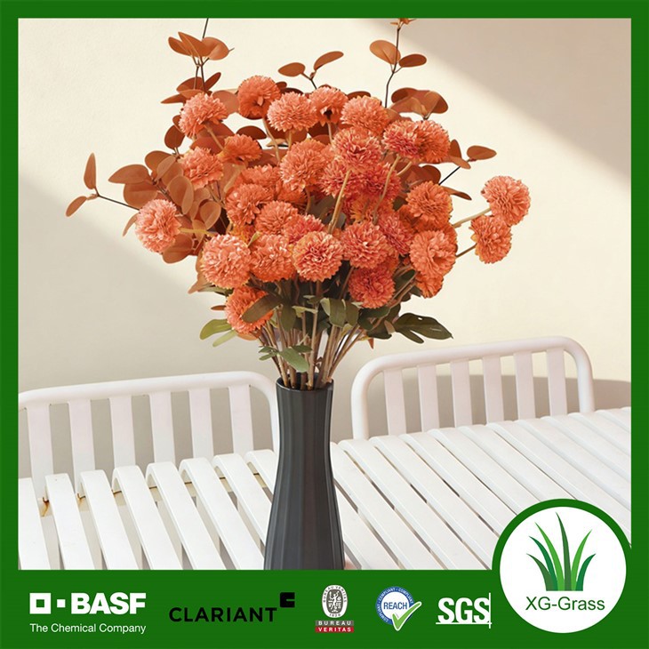 Võltsitud siidist Pompon Mum kunstlilled